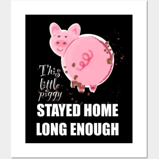 Funny Quarantine stay at home pig Posters and Art